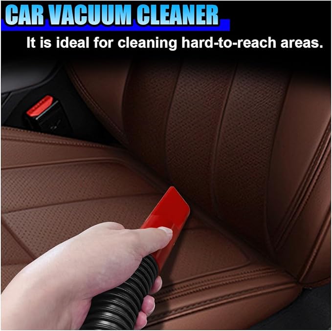 Car Vacuum Cleaner DC 12V Multi-Purpose Automotive Wet and Dry Vacuum with 3 Nozzles Portable Handheld Vehicle Interior Duster for Car Office Home Floor (Red)