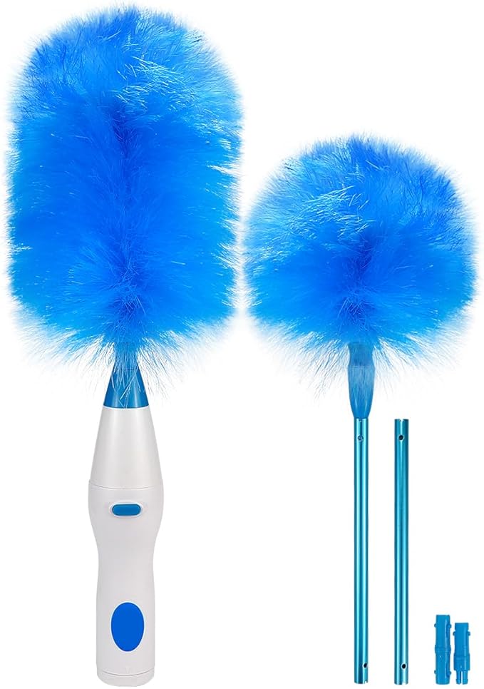 Electric Duster Brush-180°Electric Duster Multi-Function Automatic Electrostatic Adsorption Brush Cleaning Tool for Furniture Window and Bookshelf