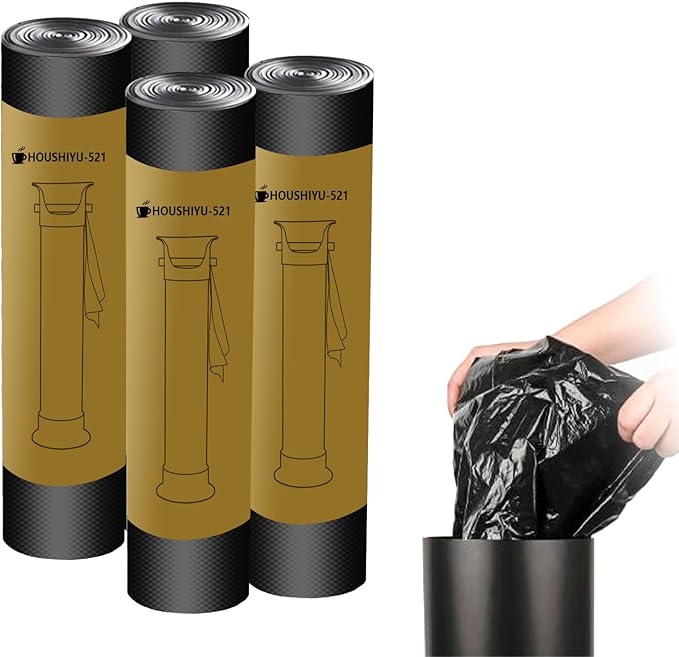 Garbage Bags for Standing Espresso Knock Box Commercial Large Trash Bag for Coffee Grounds Knock Box for Coffee Shop Bar KitchenOffice Black4 Roll/100 pcs