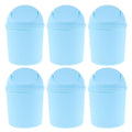 ABOOFAN 6pcs Mini Wastebasket Trash Can Plastic Tiny Desktop Waste Garbage Bin with Swing Lid for Home Office Kitchen Vanity Tabletop Bathroom Bedroom