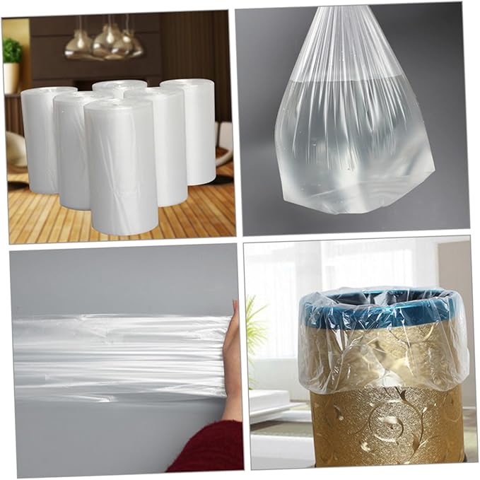Kichvoe 6 Rolls Thickened Trash Bags for Bathroom and Bedroom 45x50cm Disposable Flat-top Garbage Bags Tear-resistant Home Wastebasket Liners Multipurpose Kitchen and Household Use