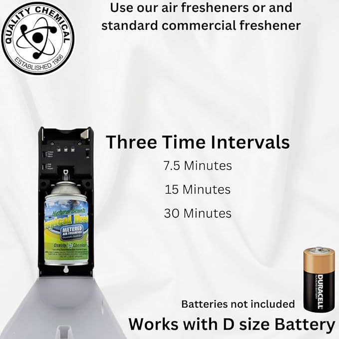 Quality Chemical Professional Automatic Air Freshener Spray for Metered Aerosol Fragrance Cans - Home Automatic Air Fresheners for Air Freshening and Odor Elimination (Pack of 1)