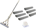 Squeeze Self-draining Collodion Mop Wood Floor Tiles Spin Household Cleaning Tools to Clean Walls and Ceilings(1Mmop 6head)