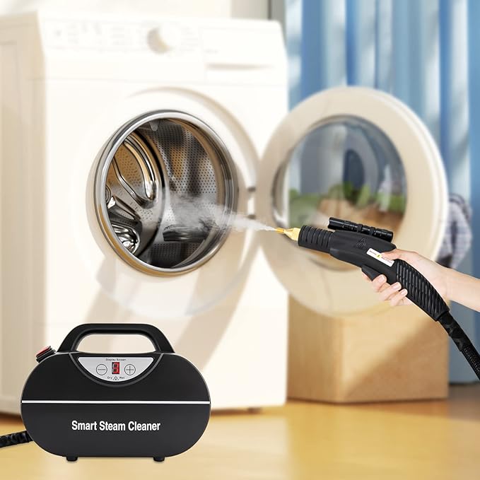 YIYIBYUS Handheld Steam CleanerHandheld Steam Cleaner 1800W Car Steam Cleaner for Home Use Wet &amp Dry Adjustable (Black)
