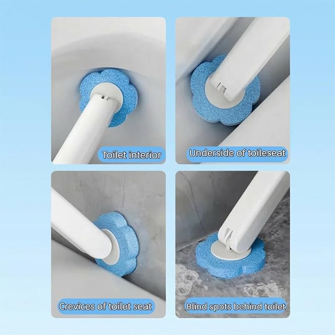 Disposable Toilet Brush with 48 RefillsToilet Cleaning SuppliesToilet Wand Brush Starter KitWall Mounted Toilet Bowl Cleaner Brush with Holder for Bathroom Deep Cleaning &amp Hygiene (White)