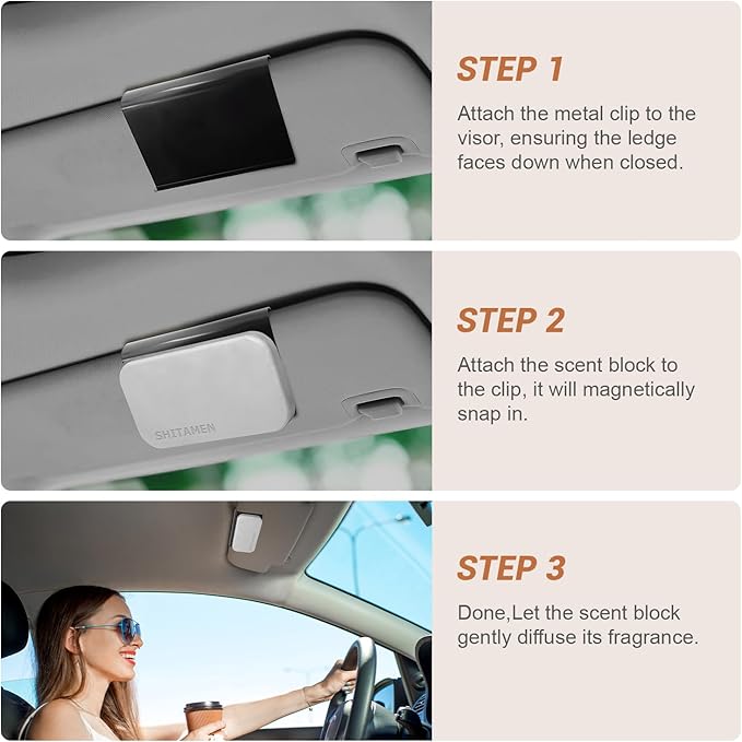 Car Air Freshener Stone Air Freshener Automotive Odor Eliminator for Visor Clip- Car Fresheners Long Lasting - Variety 3 Pack - CLIP INCLUDED (Cabana-Pine-Orchard)