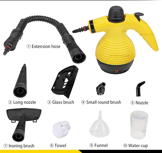 Steam Cleaner Multipurpose Handheld Pressurized Steam Cleaner Portable 360cleaning for Kitchen Bathroom Windows Auto Floors