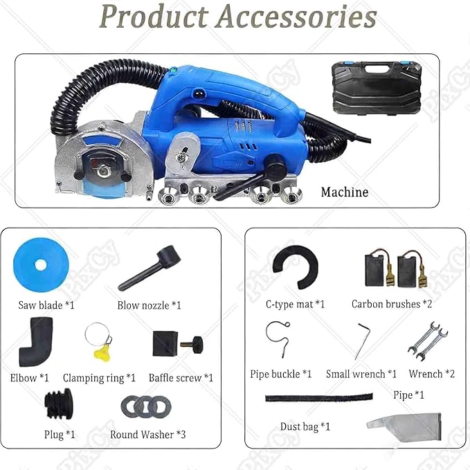 Electric Grout Removal Tool - 1200W Tile Gap Cleaning Machine with Automatic Water Blower for Floor DIY Regrouting and Seam Cleaning with 9000RPM &amp Diamond Blade