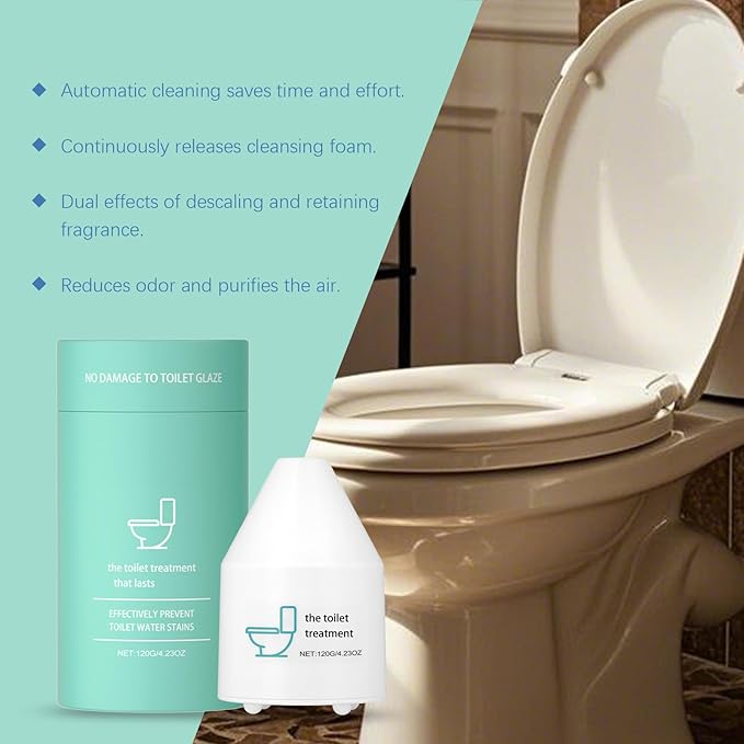 Gel Toilet Bowl Cleaner Foaming Toilet Cleaner No Scrub Toilet Bowl Freshener Bathroom Cleaning Products Prevent Stains and Limescale Long-Lasting Fresh Scent Deep Cleans Pipes (3PCS)