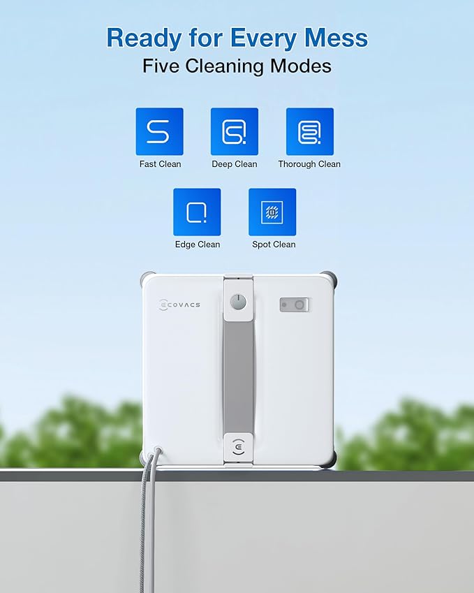 ECOVACS WINBOT MINI2 Window Cleaning Robot Robot Window Cleaner with 6 Smart Cleaning Modes Win-SLAM 4.0 Navigation Automatic Glass Cleaner for Windows Mirrors &amp Glass Doors