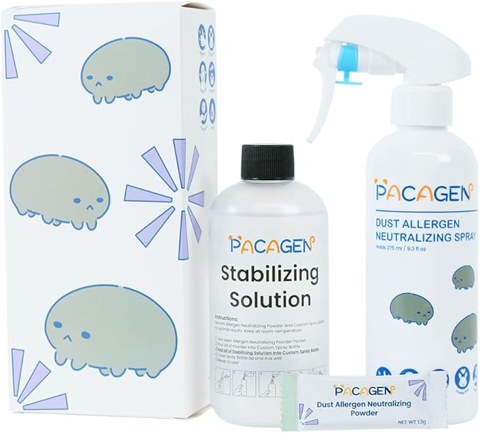 Pacagen Dust Allergen Neutralizing Spray for Humans - Perfect for Home Use Immediate Results Easy to Use and Pet Friendly - A Few Sprays Away from A Clear Day