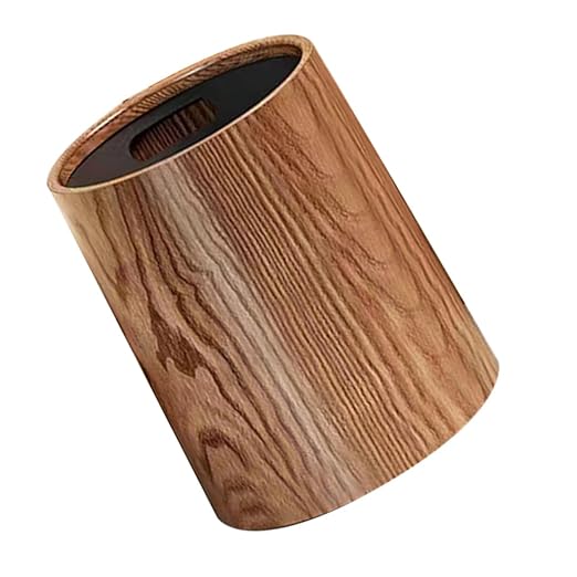 Large Capacity Vintage Imitation Wood Grain Trash Can Round Lightweight Wastebasket for Home Kitchen Bathroom Office Household Garbage Bin for Efficient Waste Management