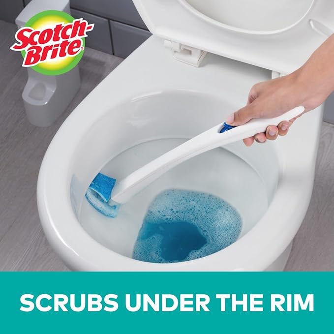 Scotch-Brite Disposable Toilet Scrubber Refills Scrubs Under the Rim 40 Disposable Refills