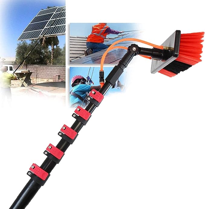Window Cleaning Equipment Window Cleaning BrushWindow Clean Washing Set Equipment Telesextension Pole Cleaning Kit Suitable for Window Cleaning Photovoltaic20Ft/6M
