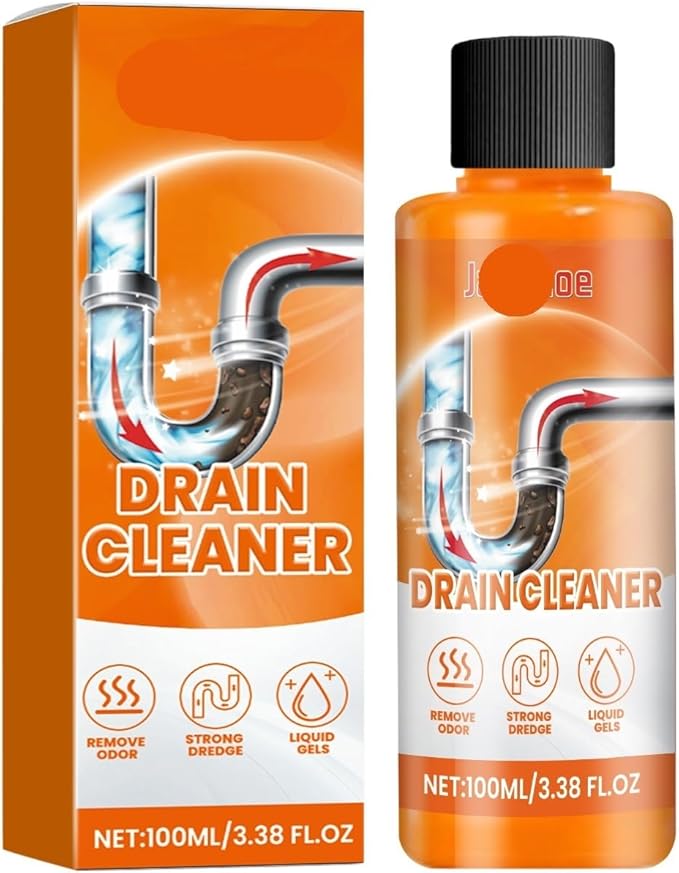 Powerful Pipe Unclogging Liquid for Kitchen and Toilet - Fast Acting Drain Cleaner to Remove Hair Grease &amp Odor Keep Drains Fresh &amp Clear(3PCS)