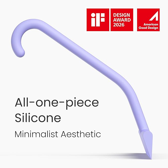 dancemoon JustHang Shower Squeegee for Glass Doors All-in-One Piece Silicone Squeegee with Built-in Hook for Bathroom Window Mirror Tile Wall Car Streak-Free Bathroom Cleaner Tool10 Inch Purple