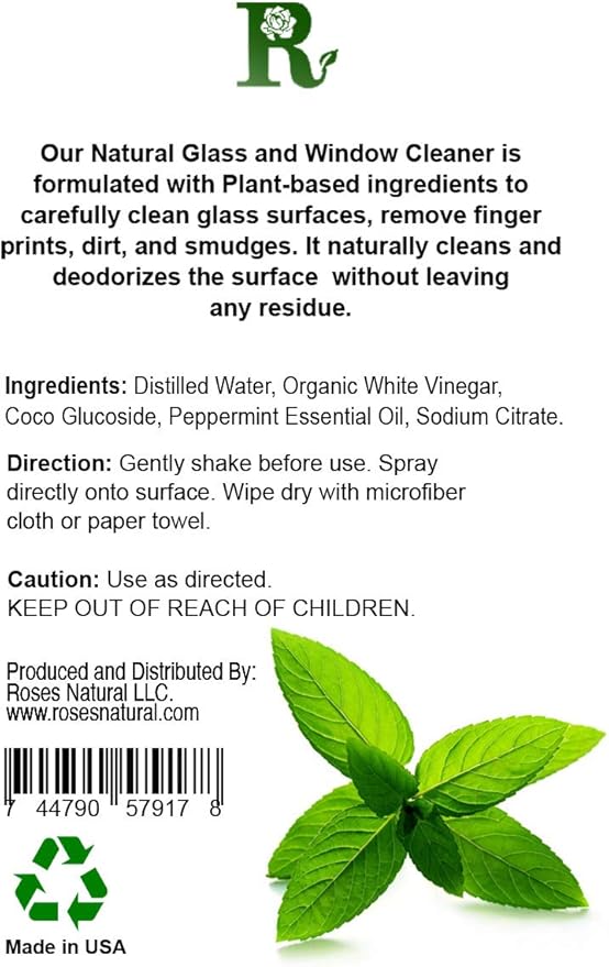 Glass &amp Window Cleaner - Peppermint 22oz