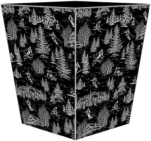 Marye-Kelley WB1711 - Black Ski Toile Wastepaper Basket