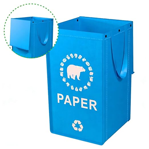 Reusable Trash Bag for Recycling Heavy-Duty Woven Basket 3-Piece Waterproof Reusable Bags with Handle for Sorting Fabric Home Accessory Storage Tool with Durable Design Cans Home Kitchen Office