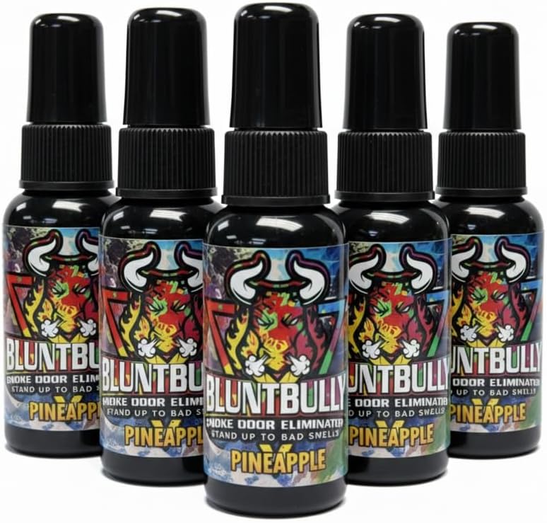 Blunt Bully Smoke Odor Eliminator (Pineapple) (10 Pack) Premium Oil Based Air Freshener Spray. Smoke Odor Eliminator for Home Bathroom Office &amp Car | Neutralizes Smoke Pet &amp Tough Odors