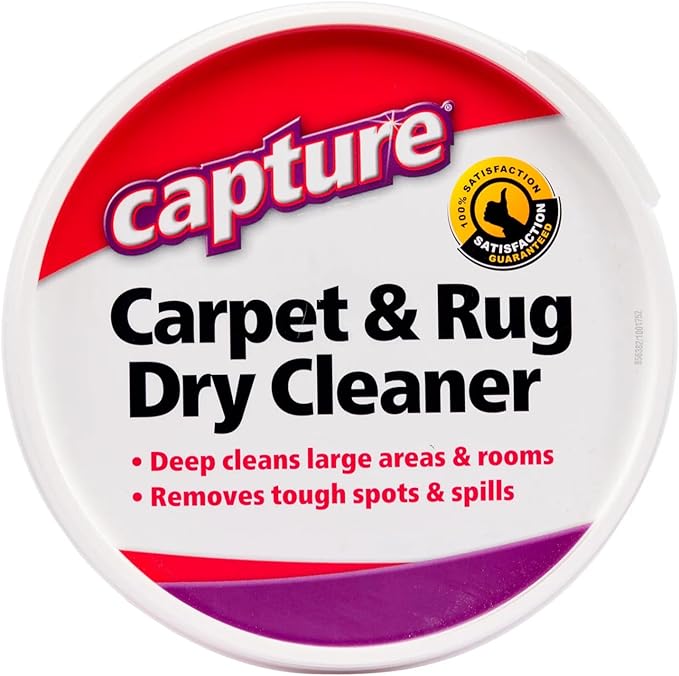 Capture Carpet &amp Rug Dry Cleaner w/Resealable lid - Home Car Dogs &amp Cats Pet Carpet Cleaner Solution - Strength Odor Eliminator Stains Spot Remover Non Liquid &amp No Harsh Chemical (2.5