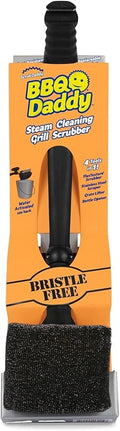 Scrub Daddy BBQ Daddy Grill Brush for Outdoor Grill - Bristle Free Grill Brush with Steel Grill Scraper + Scrub Brush - Temperature Controlled Scrubbing Power for Grill Cleaning (1 Count)