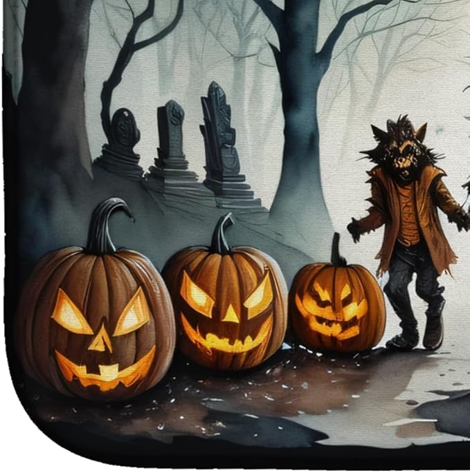 Caroline's Treasures DAC2279DDM Werewolves Spooky Halloween Dish Drying Mat Absorbent Dish Drying Mat Pad for Kitchen Counter Dish Drainer Mat for Countertop 14 x 21 Multicolor