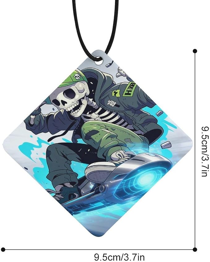 5PCS Car Air Freshener Hanging Personalized Double Sided Skull Skater Car Fresheners Long Lasting New Cars Scents Cute Automotive Freshies for Closets Drawers (tea)