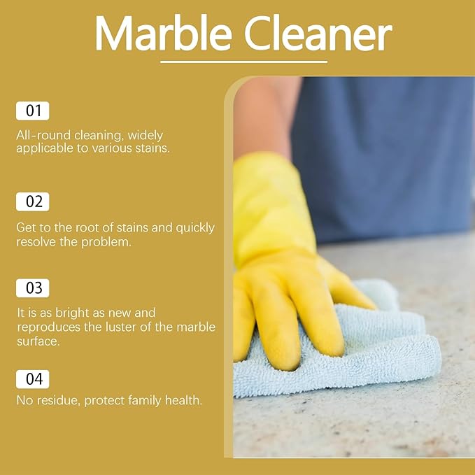 Marble Cleaner For Home Kitchen Countertops - Cleans Restores Shine &amp Protects Natural Stone Surfaces(2PCS)