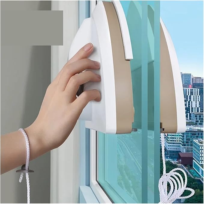 Magnetic Glass Window Cleaner Brush Double-layer Automatic Water Discharge WiperCompatible For Home Household Cleaning Tools(Red 8-15mm)