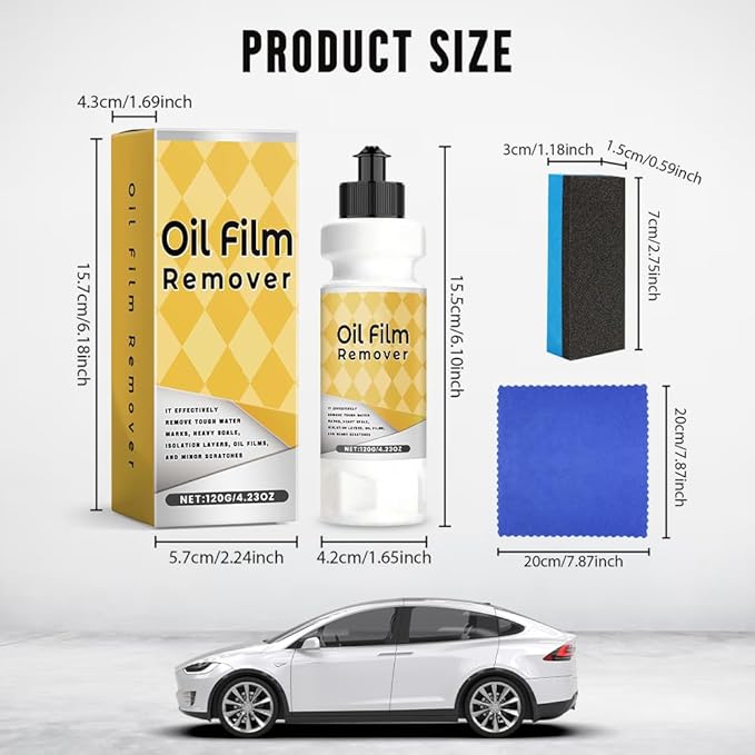 G1 Car Glass Cleaner 2026 New Car Glass Polishing Compound Oil Film Remover for Auto Window Removes Water Spots Road Oils Improves Clarity and Visibility 4.23oz(120ML) Capacity (1PCS 120g)