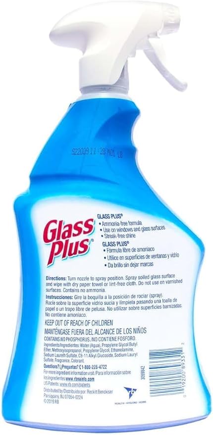 Glass Plus Glass Cleaner Multi-Surface Glass Cleaner 32 oz (Packaging May Vary) (Pack of 4)