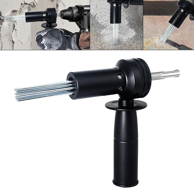 misppro Electric Pin Scaler Adapter Rust Removal Tool for Concrete Surface Cleaning with Hardened Pins