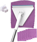 Hands-Free Wash Face Towel Triangular Mop Window Cleaning 360 ° Rotating Mini for Wet Wipes Household Tool(MOP 6PCS Cloth)