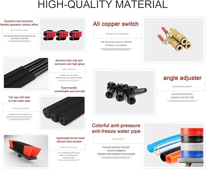 Window Cleaning Poles 3.6-11M Water Fed Window Cleaning PoleTelescopic Water Fed Window Cleaning PoleWater Fed Telescopic Cleaner BrushCleaning Photovoltaic and Solar Panels Extension Po