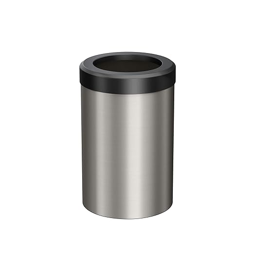 Gatco Small Bathroom Trash Can with Lid Round 3 Gallon Stainless Steel Wastebasket Under Sink Satin Nickel and Matte Black for Bathroom Bedroom Office (1911MX)