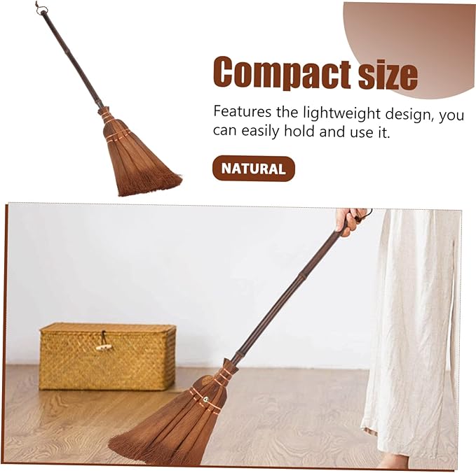 Natural Material Boys and Girls' Broom Small Broom Tool 59-15cm Palm-fibers Compact Size Sturdy Lightweight