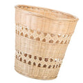 Woven Wastebasket Natural Trash Can Rustic Rattan Paper Basket Home Storage Sundries Organizer for Bathroom and Living Room