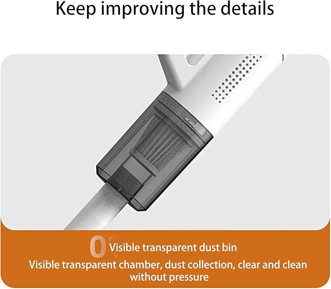 Portable Cordless Stick VacuumLong Runtime High Power Suction Vacuum CleanerLight Weight Household Vacuum Cleaner for CarpetHardwood FloorPet Hair