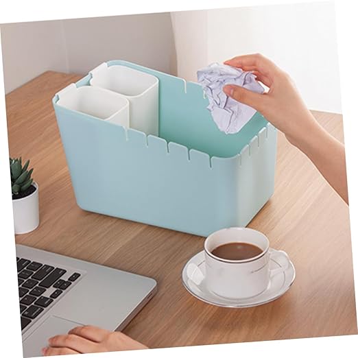 Desktop Trash Can with Wet Dry Separation Tabletop Wastebasket for Kitchen Office Home and Dormitory Use Practical Compact Garbage Bin with Sleek Modern Design