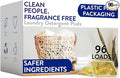 The Clean People Fragrance Free Laundry Detergent Pods - Hypoallergenic Laundry Pods - Ultra Concentrated Recyclable Packaging Stain Fighting - Fragrance Free 96 Pack