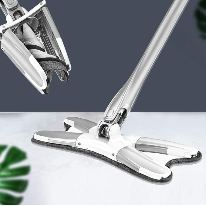 Manual Extrusion Floor Mop Hand Free Washing Flat with Microfiber Replace Pads Easy Wringing Household Cleaning Tools