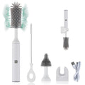 Rechargeable Electric Bottle Brush Cleaner Set with 3 Piece Silicone Baby Bottle Brush Cleaner and Straw Cleaner BrushBPA FreeWaterproofPerfect Baby Registry GiftWhite