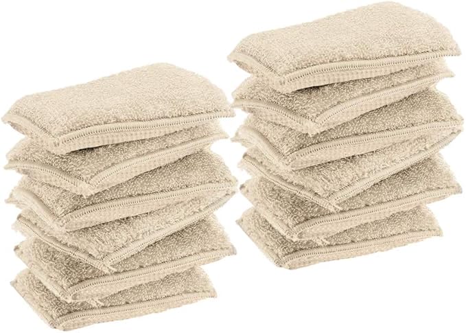KMAKII Bamboo Kitchen SpongesDish SpongeSuper Absorbent Cleaning Sponges Pack of 12