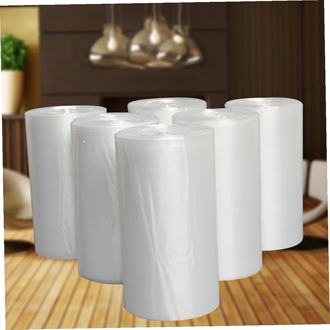 6 Rolls Thickened Small Trash Bags Disposable Plastic Garbage Can Liners for Bathroom and Bedroom Wastebaskets 45×50cm 30 Bags Per Roll
