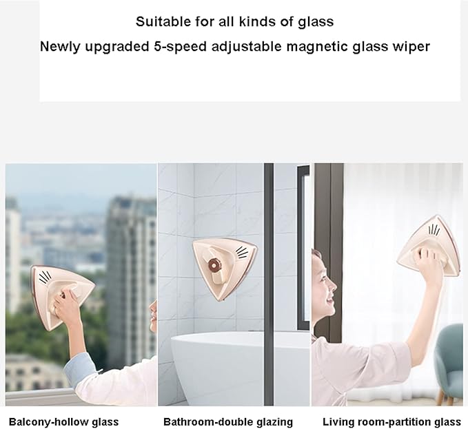 Magnetic Window Cleaner Magnetic 5-25mm Double Side Glass Cleaner Window Clean Brush Window Cleaner Glider Washing Brush Equipment Glass Wiper Cleaning Tool
