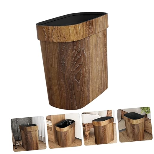 Vaguelly Kitchen Garbage Can Lid Bathroom Wastebasket Trash Can for Home Office Bedrooms Easy to Use
