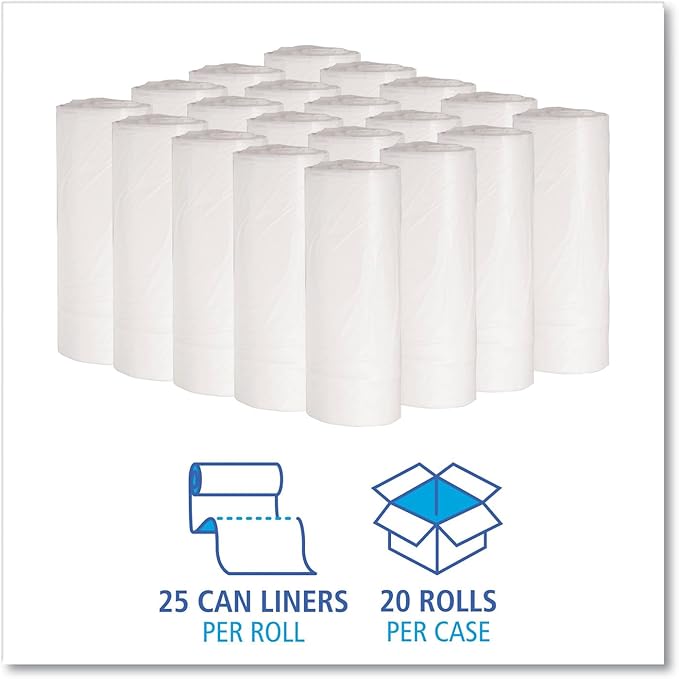 16–20 Gallon Extra Heavy-Duty Trash Bags White | Bulk 500 Count Garbage Can Liners