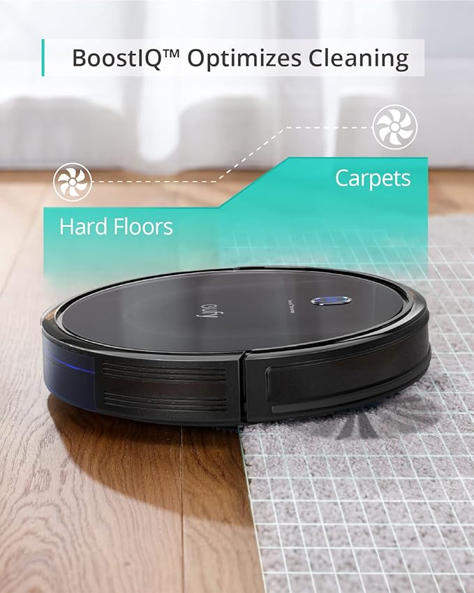 eufy Robot Vacuum 11S MAX Super Thin Powerful Suction Quiet Self-Charging Robotic Vacuum Cleaner Cleans Hard Floors to Medium-Pile Carpets Black