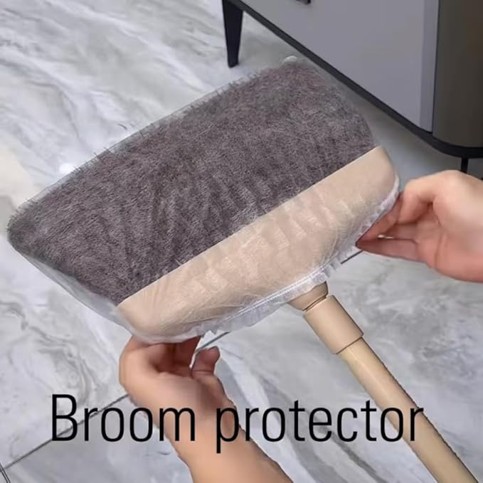 Disposable Broom Covers 300-Piece Disposable Broom Dusting Covers Lock in Pet Hair &amp Dust Easy On/Off for Standard Brooms and Dustpans Keep Hands Clean No-Wash Lazy Cleaning Tool (300pcs)